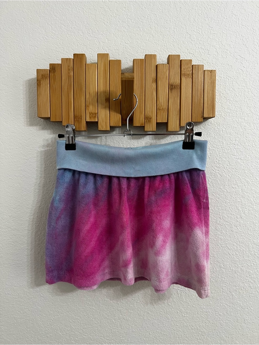 Hard Tail Pink & Light Blue Tie-Dye Mini Skirt